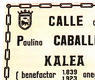 Paulino Caballero. Letrero de la calle