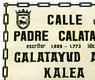 Pedro Calatayud. Letrero de la Calle
