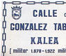 Placa de la calle González Tablas. Pamplona