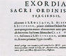 Exordia Sacris ordinis, Mº Fitero, 1606